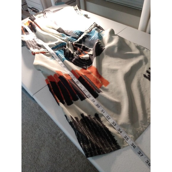 Presley Skye Dress Abstract Sleeveless Pockets Tie Waist Midi Silk Size XS - Picture 11 of 11